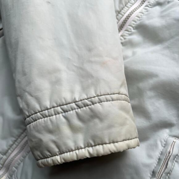 True Vintage 70s Snuggler Skiwear Ski Jacket Nylon Puffer Varisty Stripe Gray - Picture 10 of 16